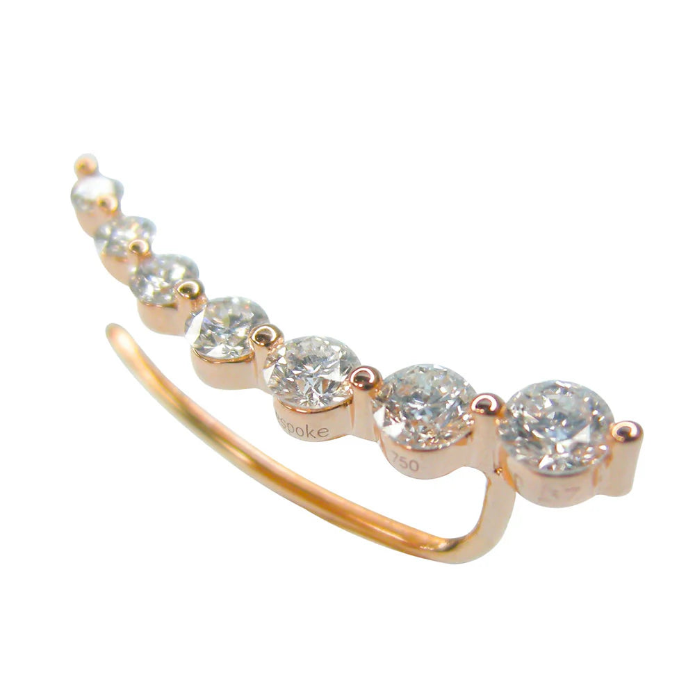 Graduated Diamond Ear Climbers