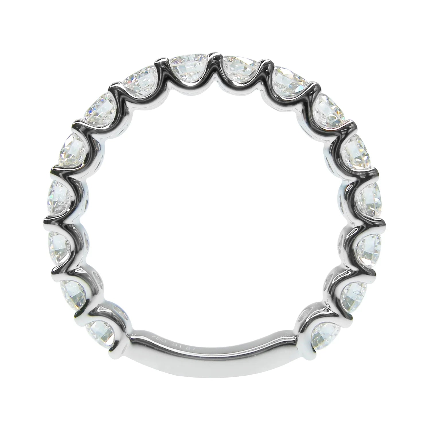 Silver nose ring with clear gemstones on a white background