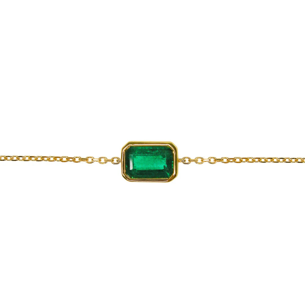 Bezel-set Emerald Bracelet