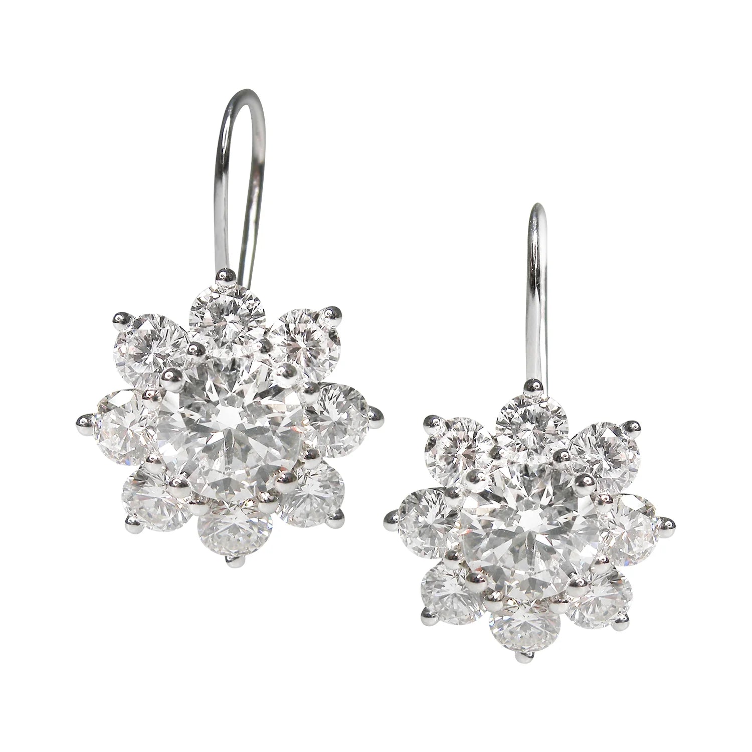 Diamond Sunflower Earring Drops