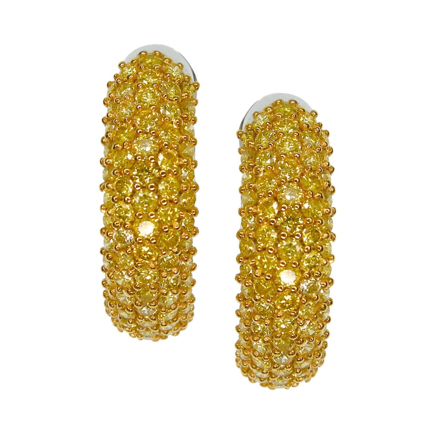 Five Row Yellow Diamond Hoops