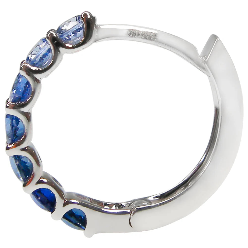 Ombre Blue Sapphire Huggie Earrings