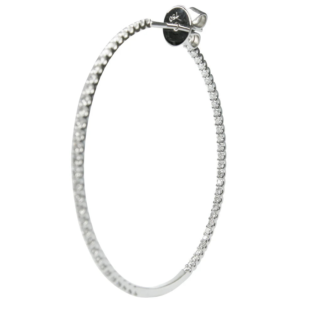 Classic 40 Mm Diamond Hoop Earrings