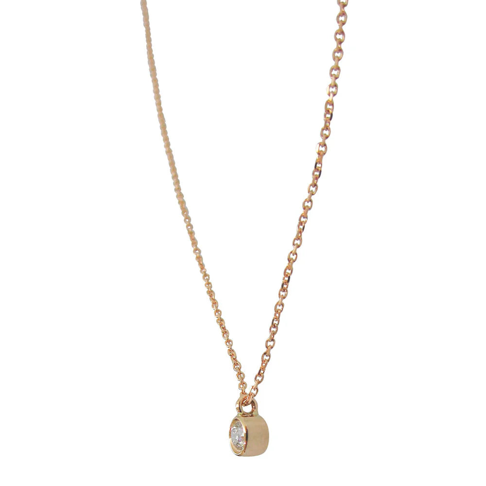 Bezel-set Diamond Drop Pendant