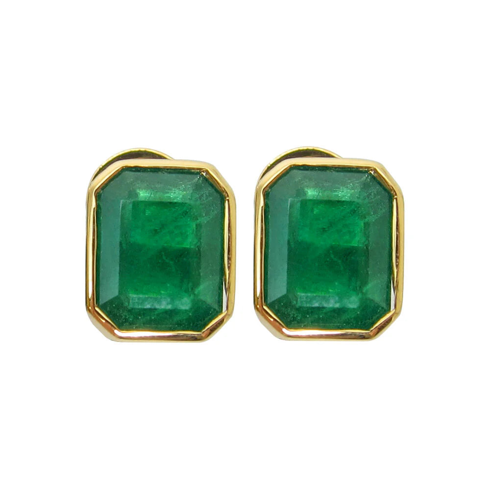 Emerald cut Emerald Stud Earrings