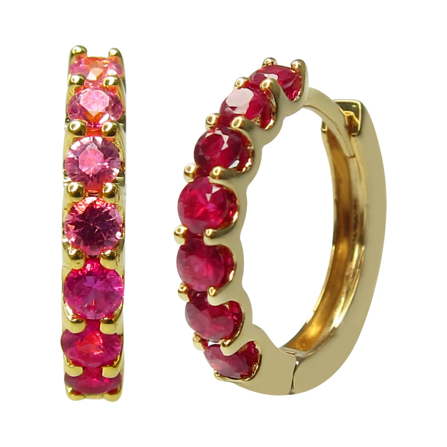 Ruby Huggie Earrings