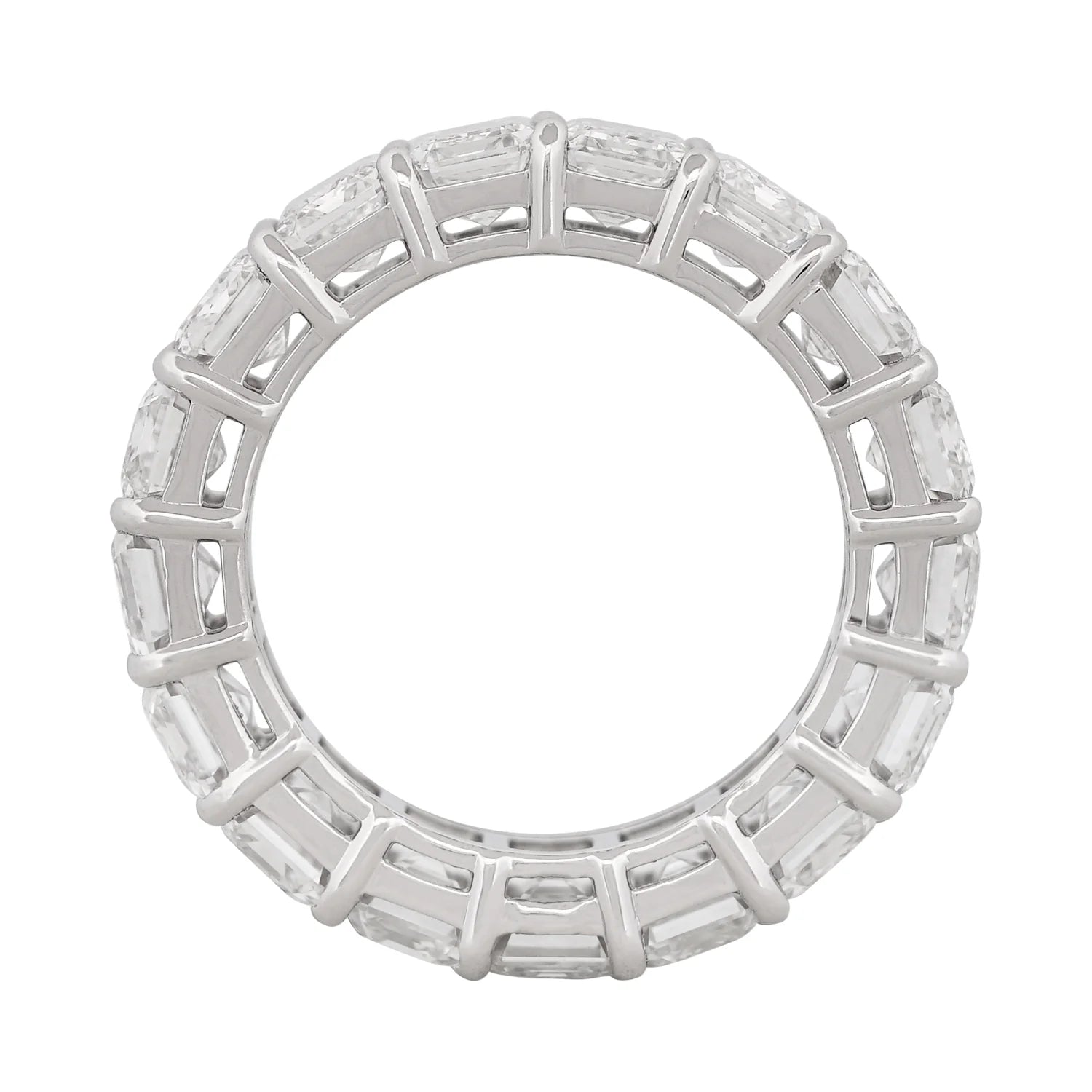 Emerald Cut Diamond Eternity Ring in 18K Gold or Platinum