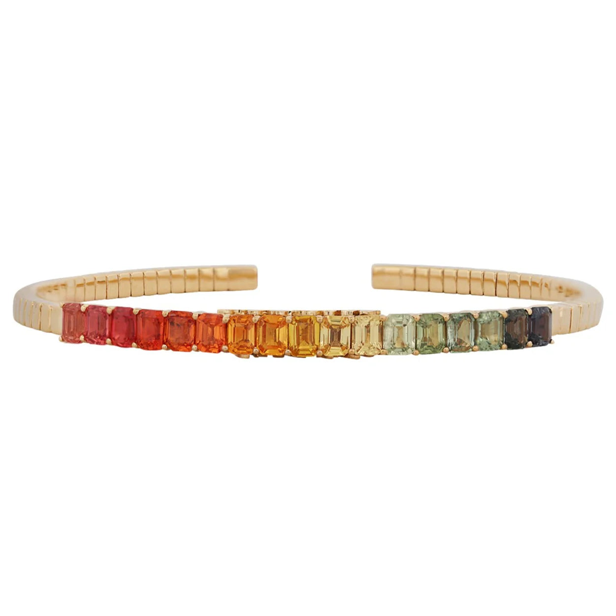 Multicolored gemstone headband on a white background