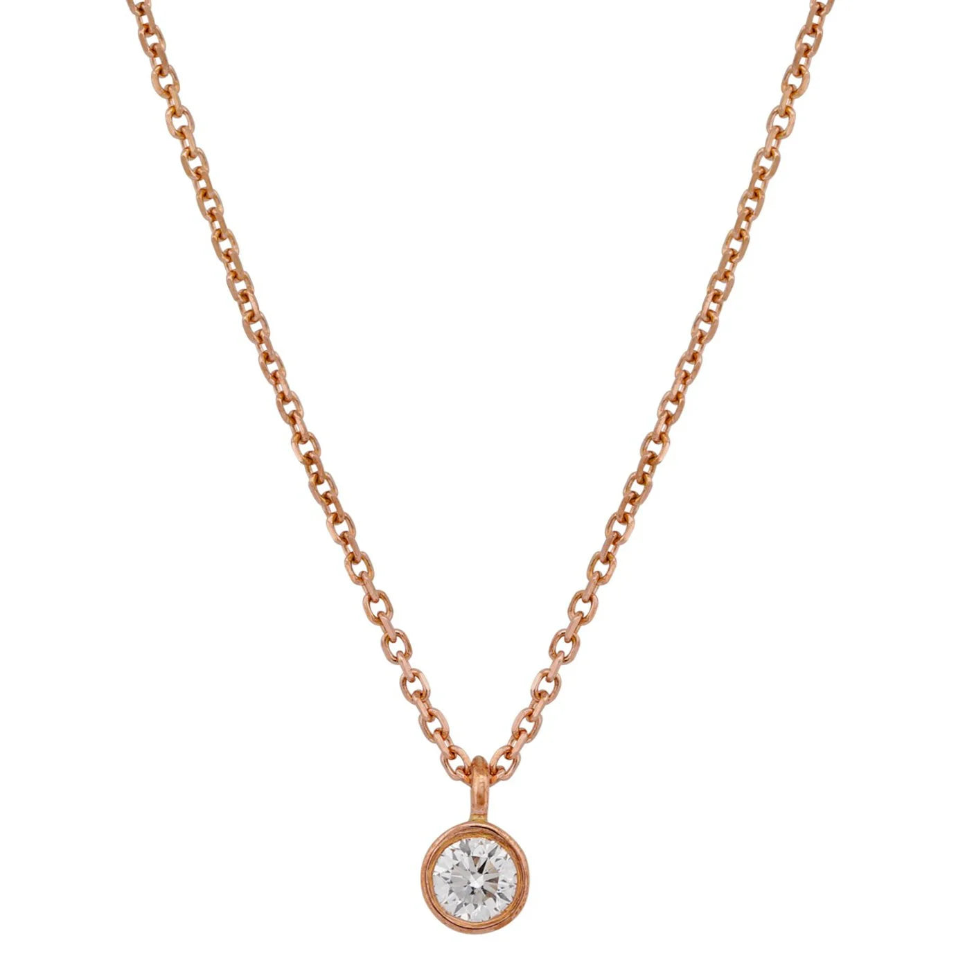 Bezel-set Diamond Drop Pendant