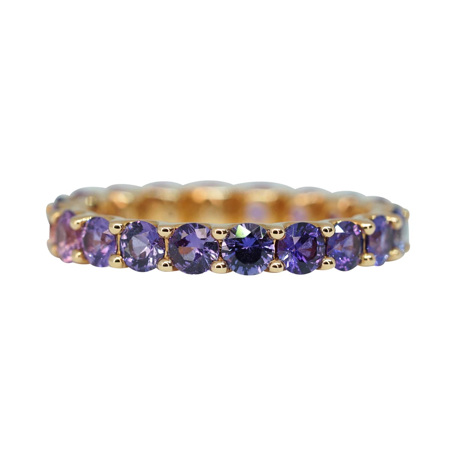 Ombre Pink And Lavender Sapphire Stack Ring