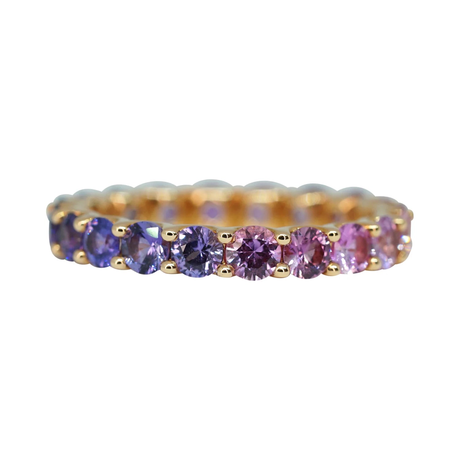 Ombre Pink And Lavender Sapphire Stack Ring