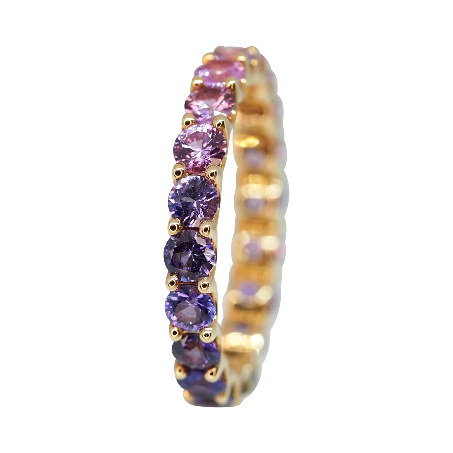 Ombre Pink And Lavender Sapphire Stack Ring