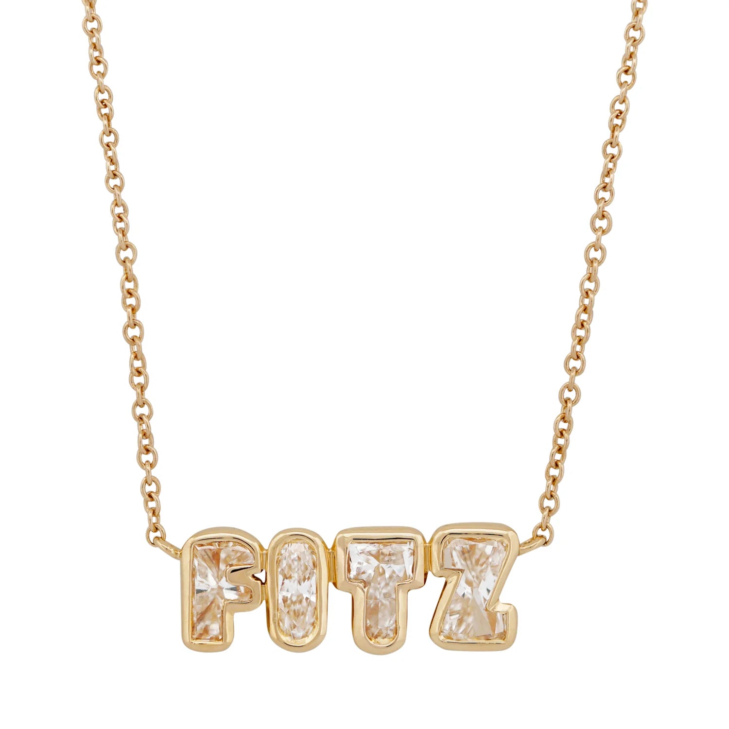 Bubble Bezel Diamond Letter Pendant