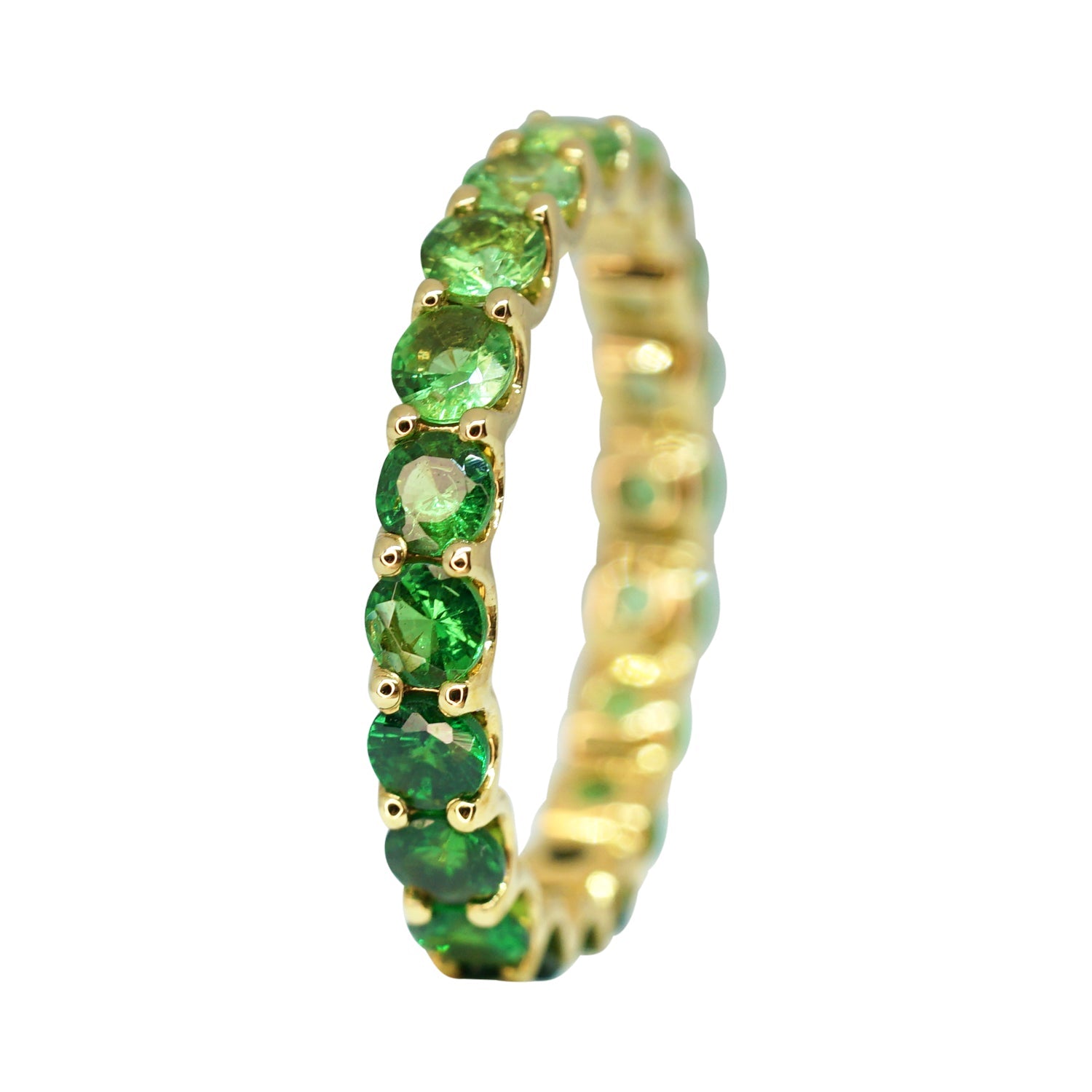 Ombre Tsavorite Garnet Stack Ring