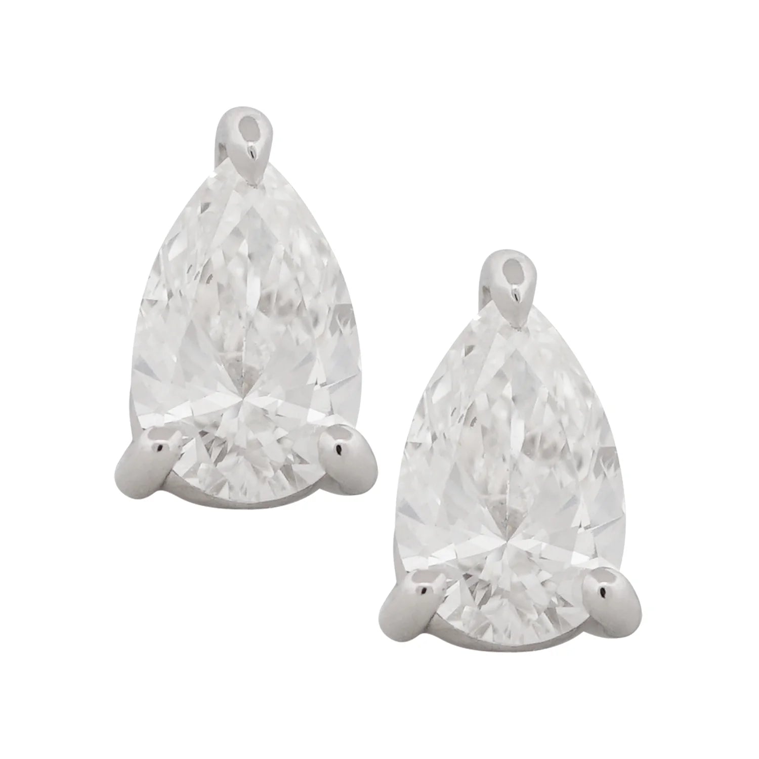 Pear Shape Solitaire Stud Earrings