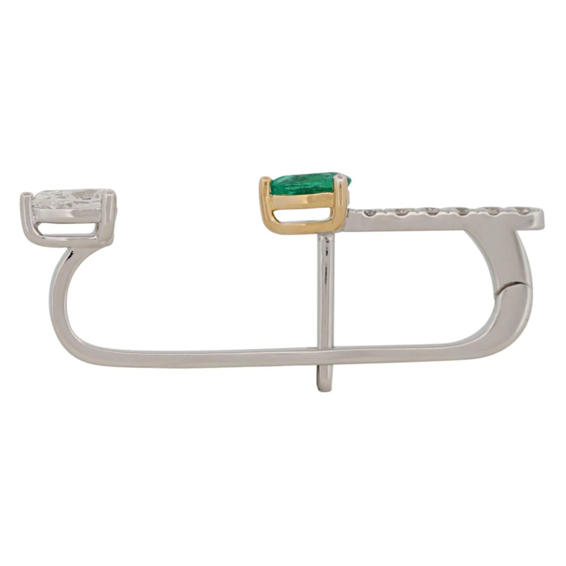 Emerald & Diamond Vine Lobe Earrings