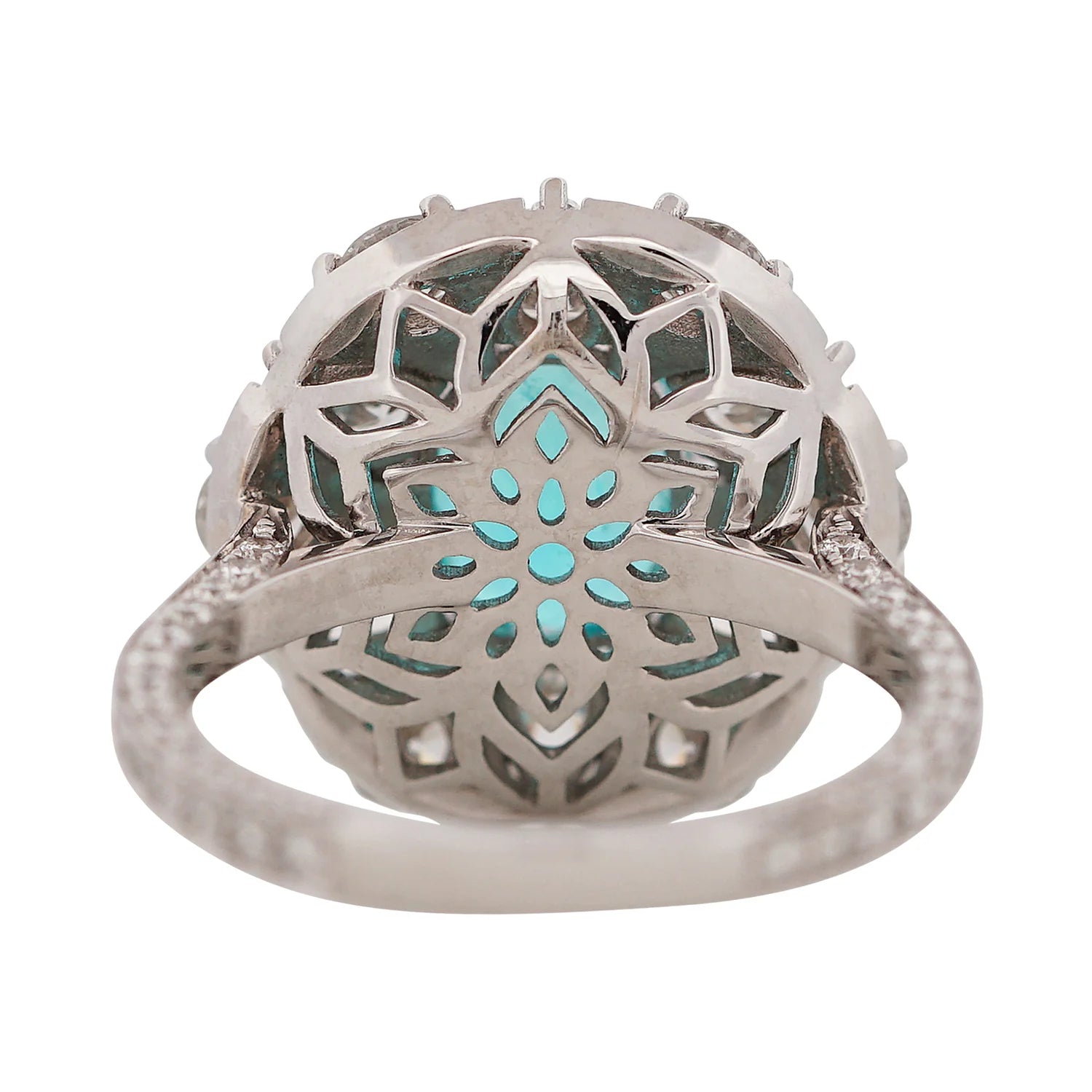 Neon Blue Paraiba Tourmaline & Diamond Ring