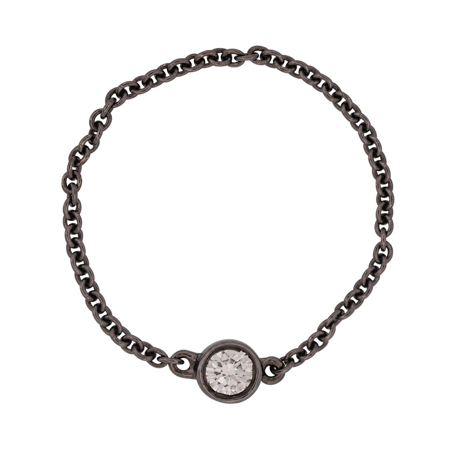 Solitaire Diamond Chain Ring