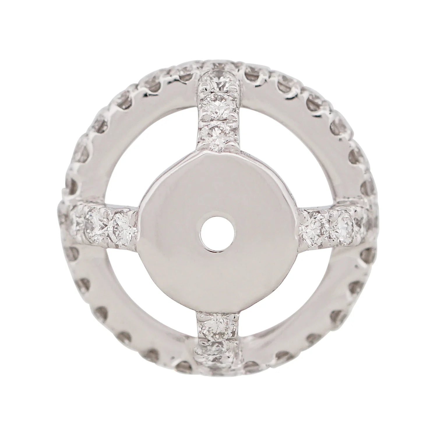 Removable Double Edged Pave Diamond Jackets (For 2 carat diamond studs)