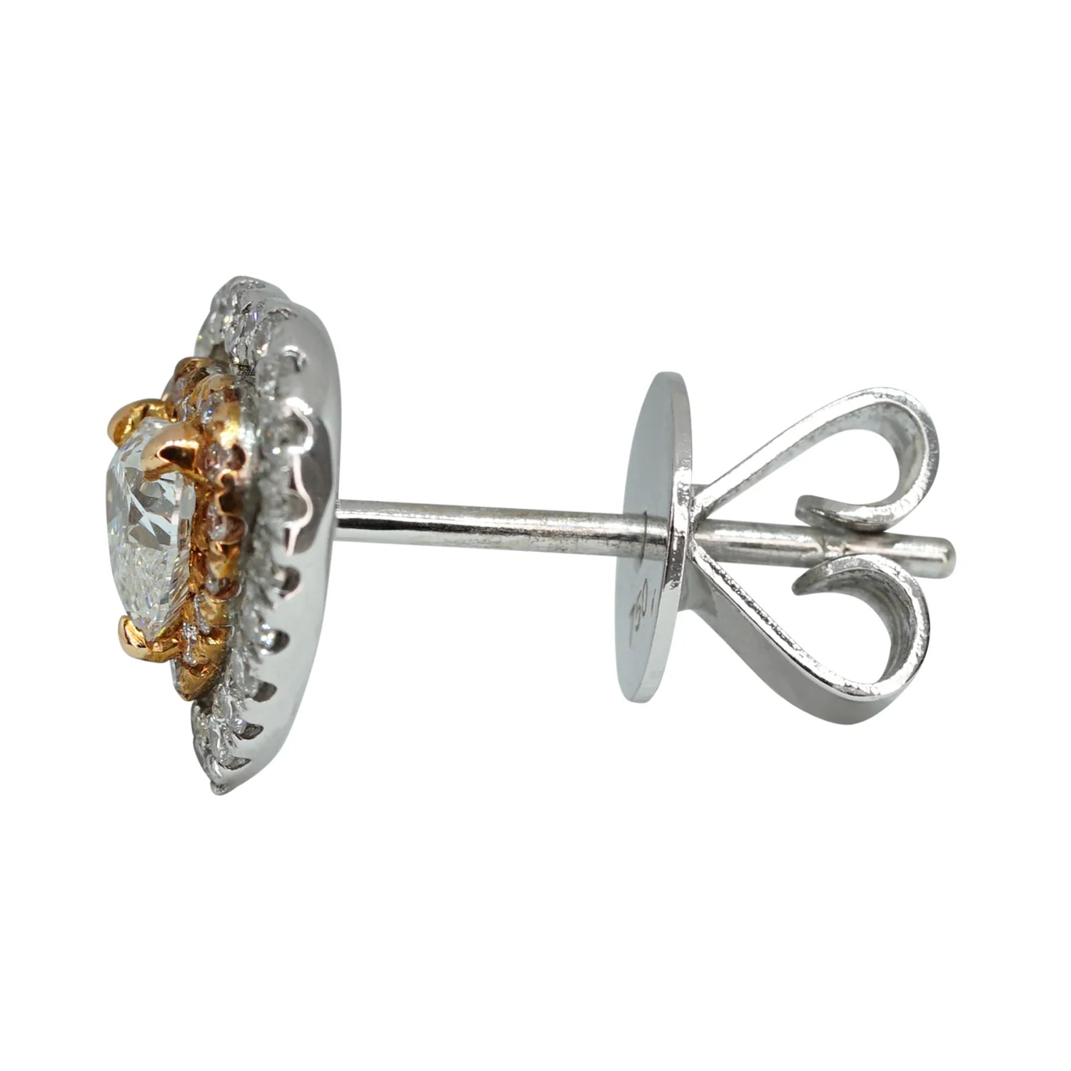 Double Halo Heart Diamond Studs