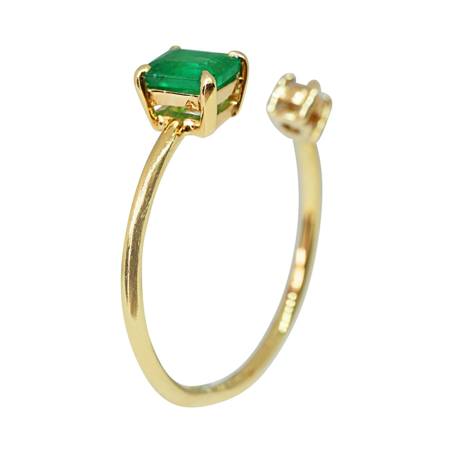 Emerald & Diamond Toi Et Moi Ring
