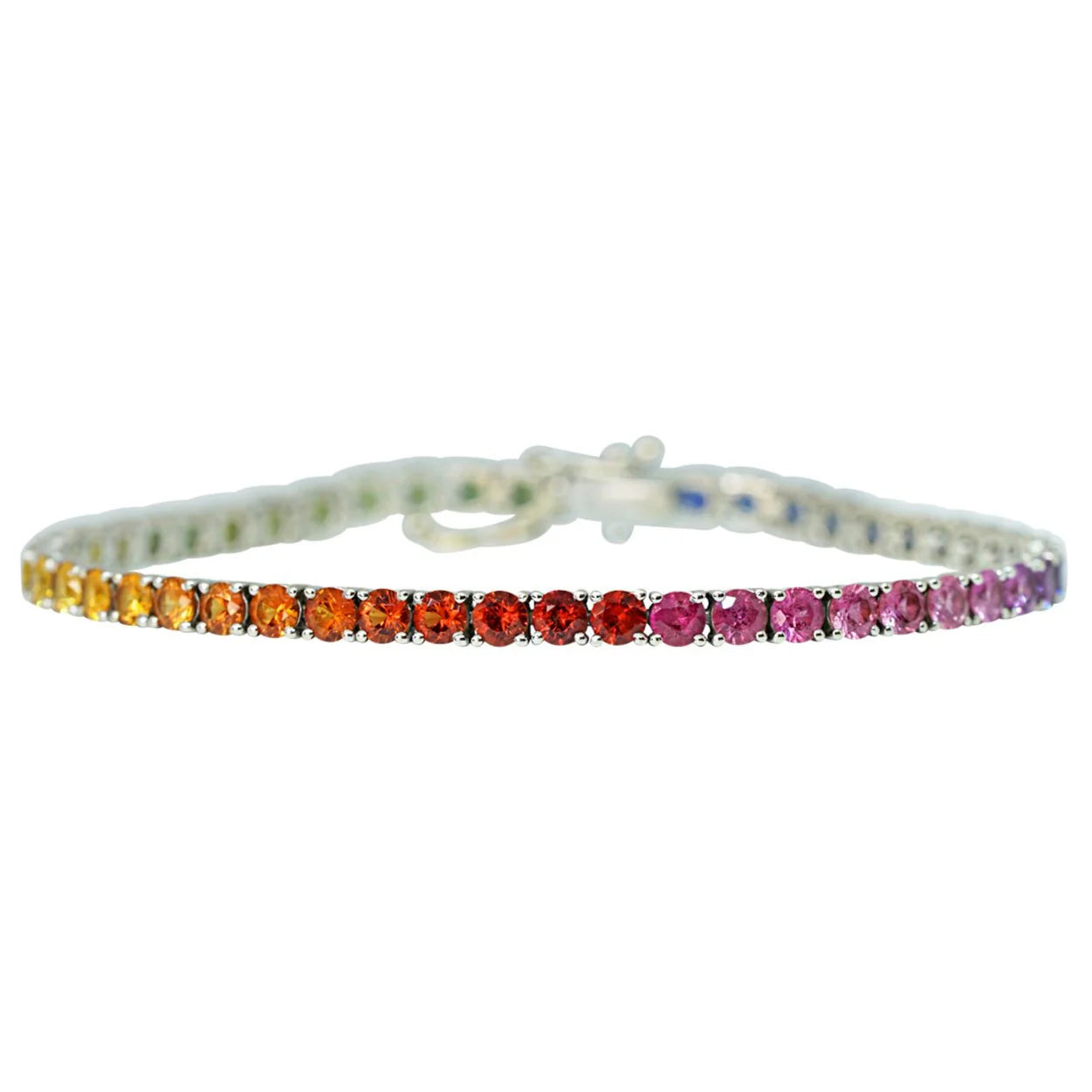 Multicolored beaded bracelet on a white background