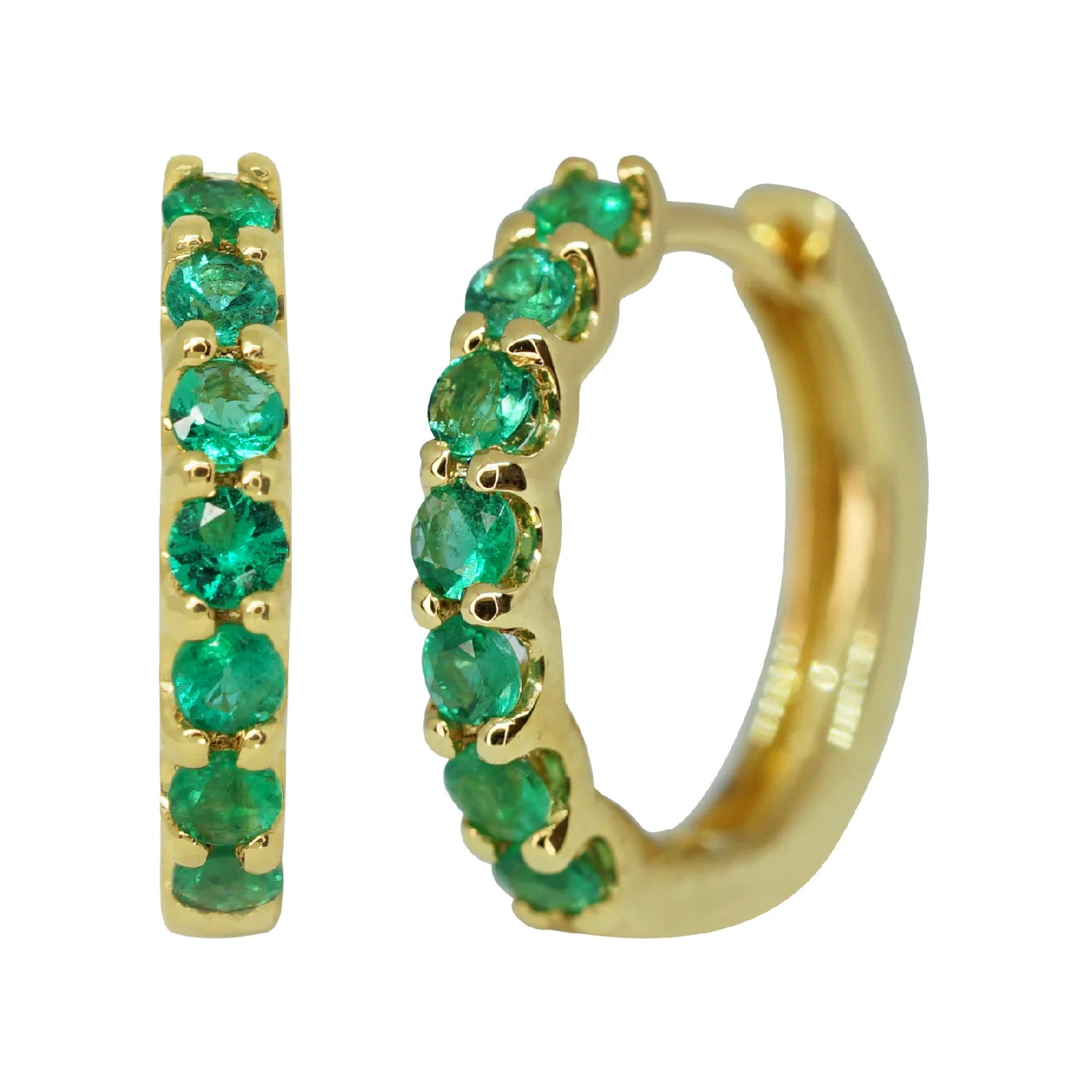 Emerald Huggie Earrings