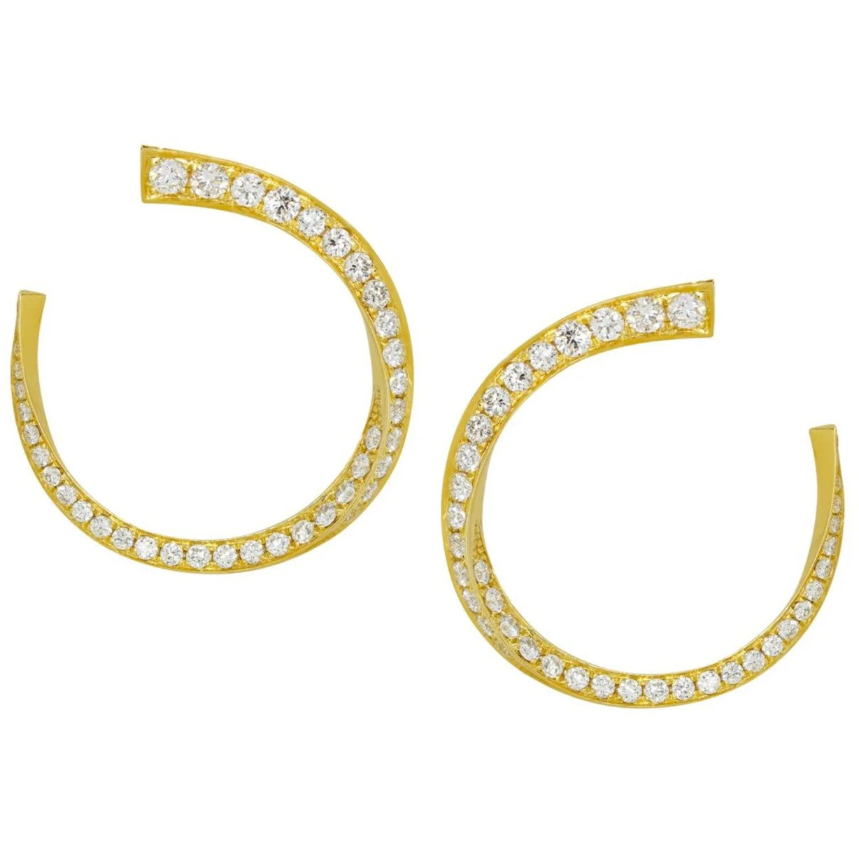 Knife Edge Diamond Aura Hoops