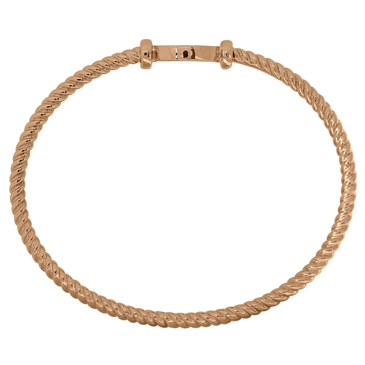 Rose gold necklace on a white background