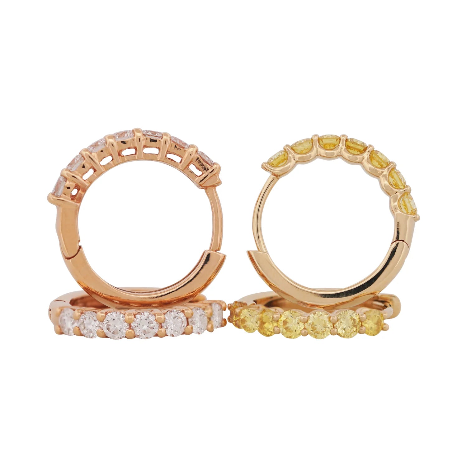 Classic Diamond Claw-set Huggie Earrings