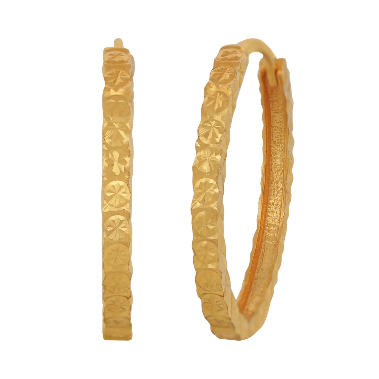 Beveled Gold Huggies