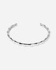 Bamboo Sculptural Cuff Bracelet with Genuine White Topaz in 925 Sterling Silver by Handiora