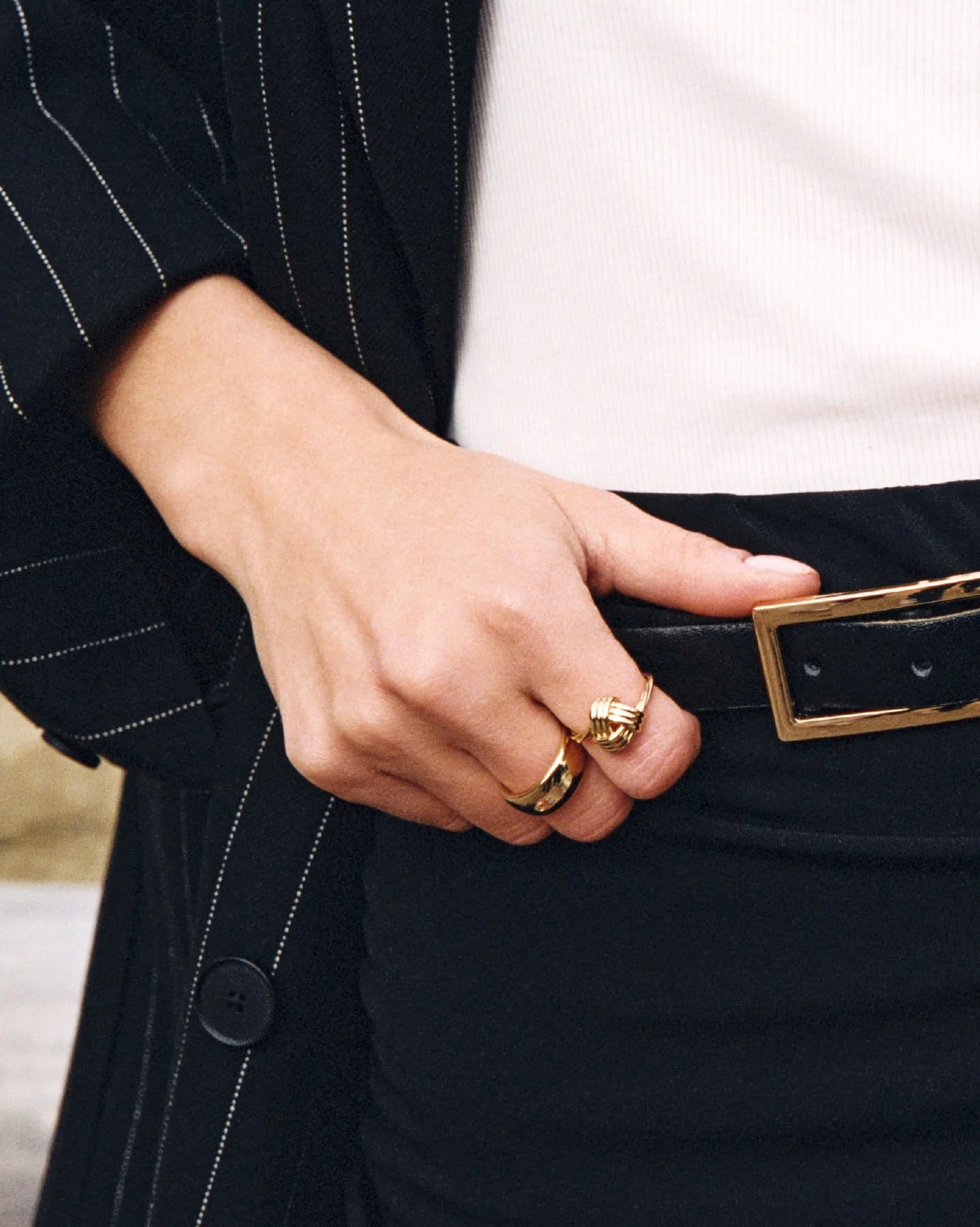 Aria Twisted Knot Triple Band Ring in 18K Gold Vermeil by Handiora