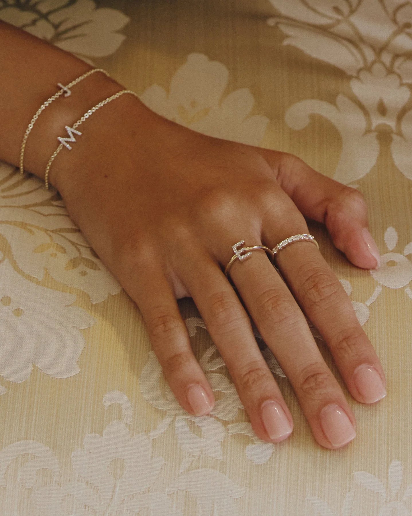 Éternité 14K Gold Ring with Baguette and Round Lab-Grown Diamonds by Handiora