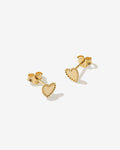 Roma Small Heart Stud Earrings in 18K Gold Vermeil by Handiora