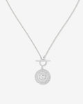 Venice Lucky Star Inscribed Coin Pendant Necklace in 925 Sterling Silver by Handiora