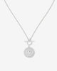 Venice Lucky Star Inscribed Coin Pendant Necklace in 925 Sterling Silver by Handiora