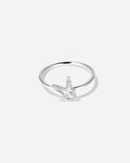 Papillon Butterfly Ring in 925 Sterling Silver with White Topaz Gemstones by Handiora