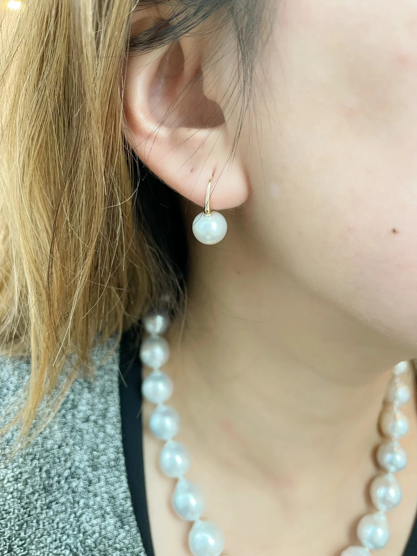 Classic White Pearl Hook Drop Earrings