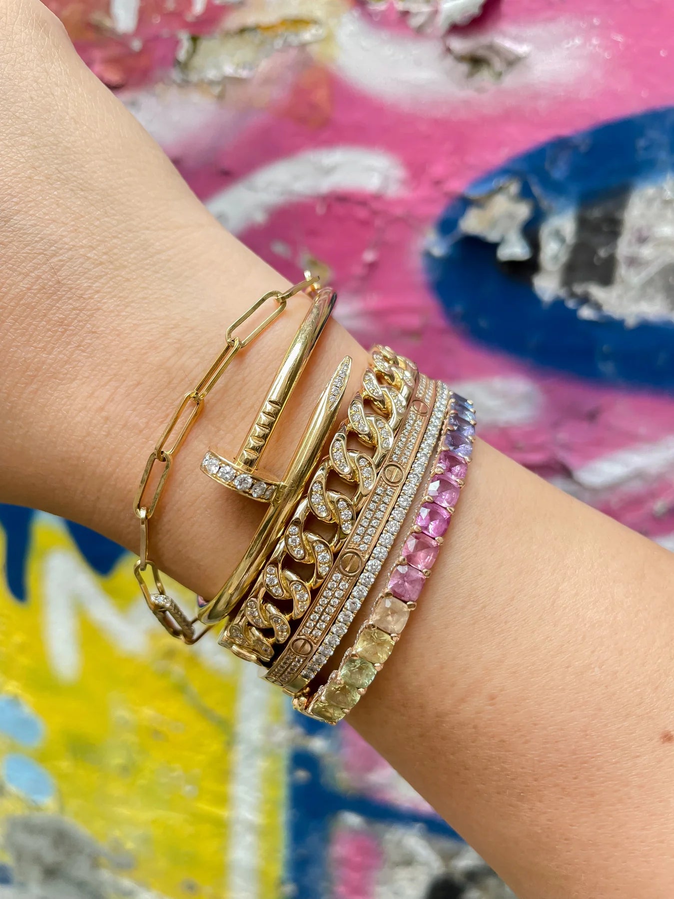 Cuban Link Diamond Bangle