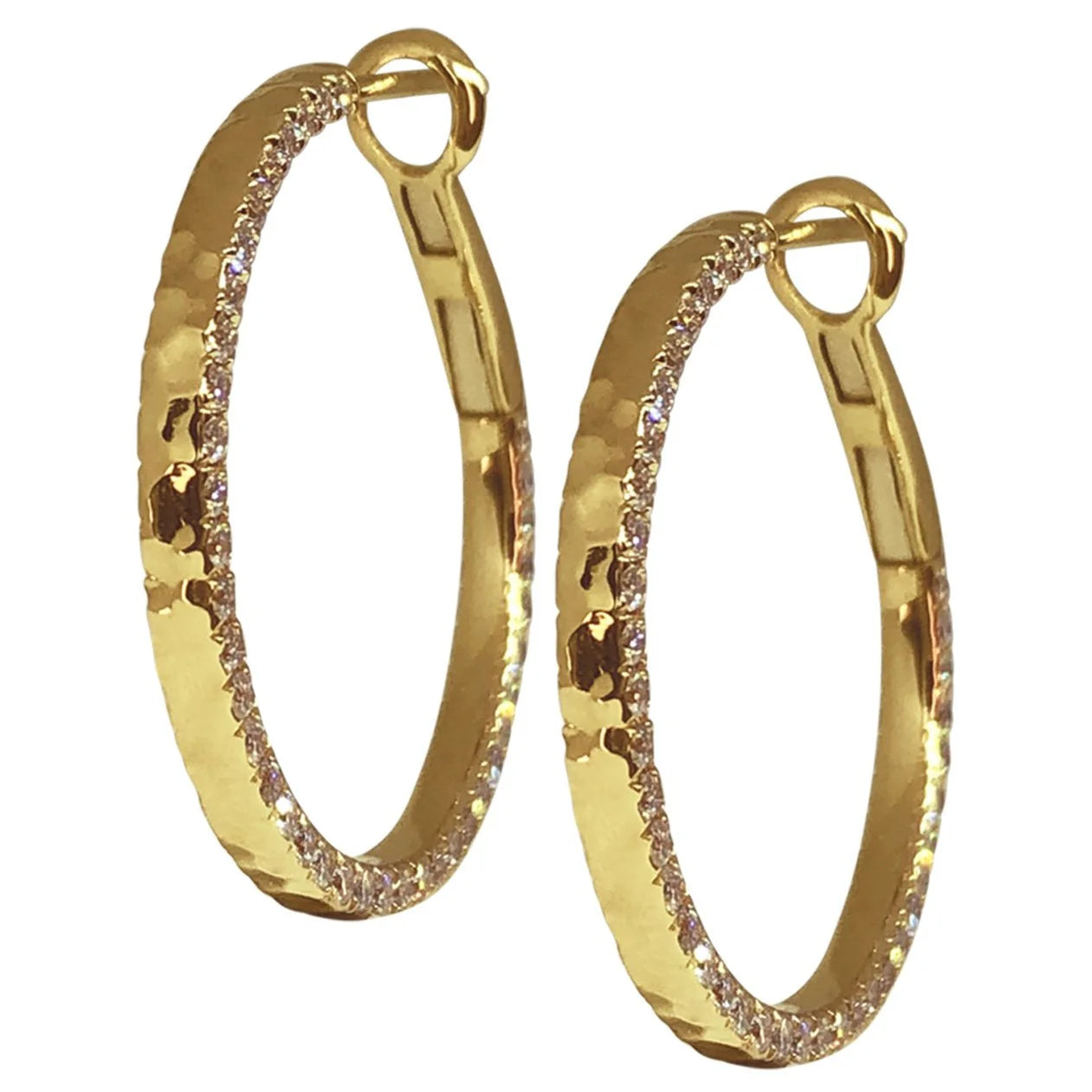 Diamond Edge Hoop Earrings