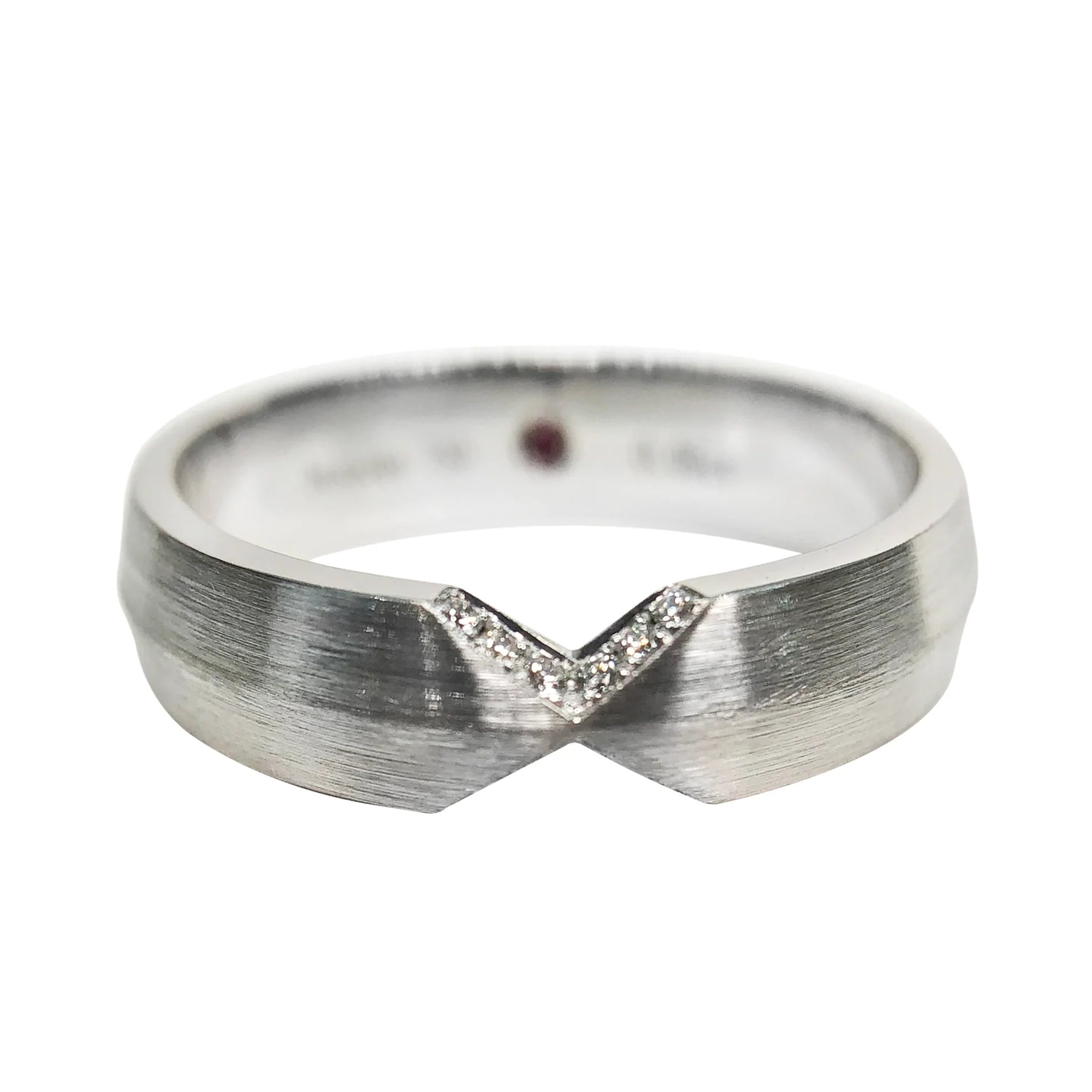 Signature Diamond V Cut Knife Edge Wedding Band