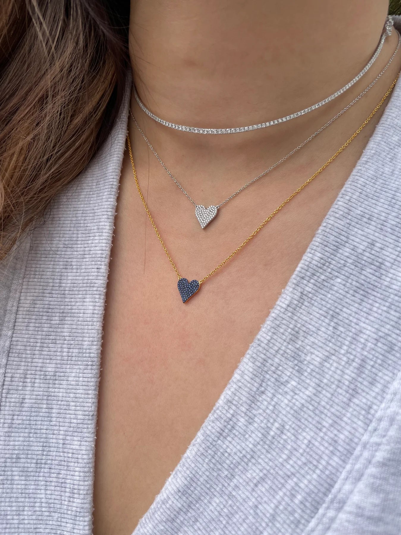 Signature Reversible Diamond & Gemstone Heart Pendant