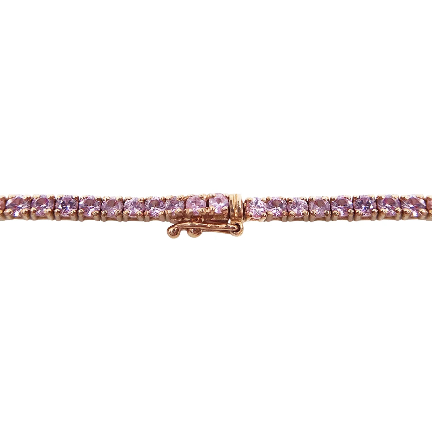 Pink Sapphire Tennis Necklace