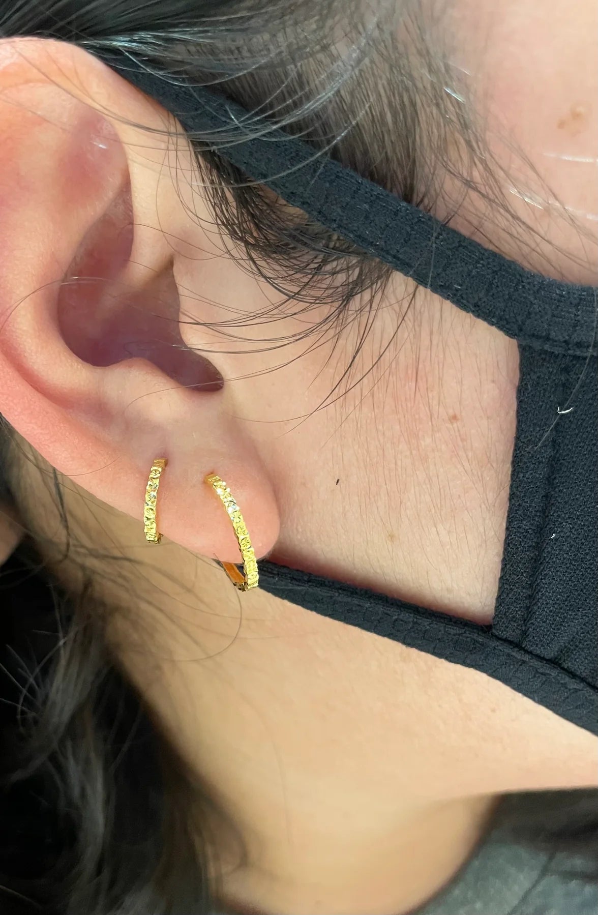 Beveled Gold Huggies