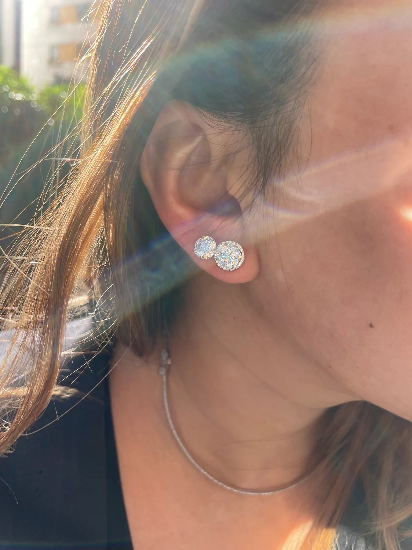 Removable Pave Diamond Jackets (For 2 carat diamond studs)