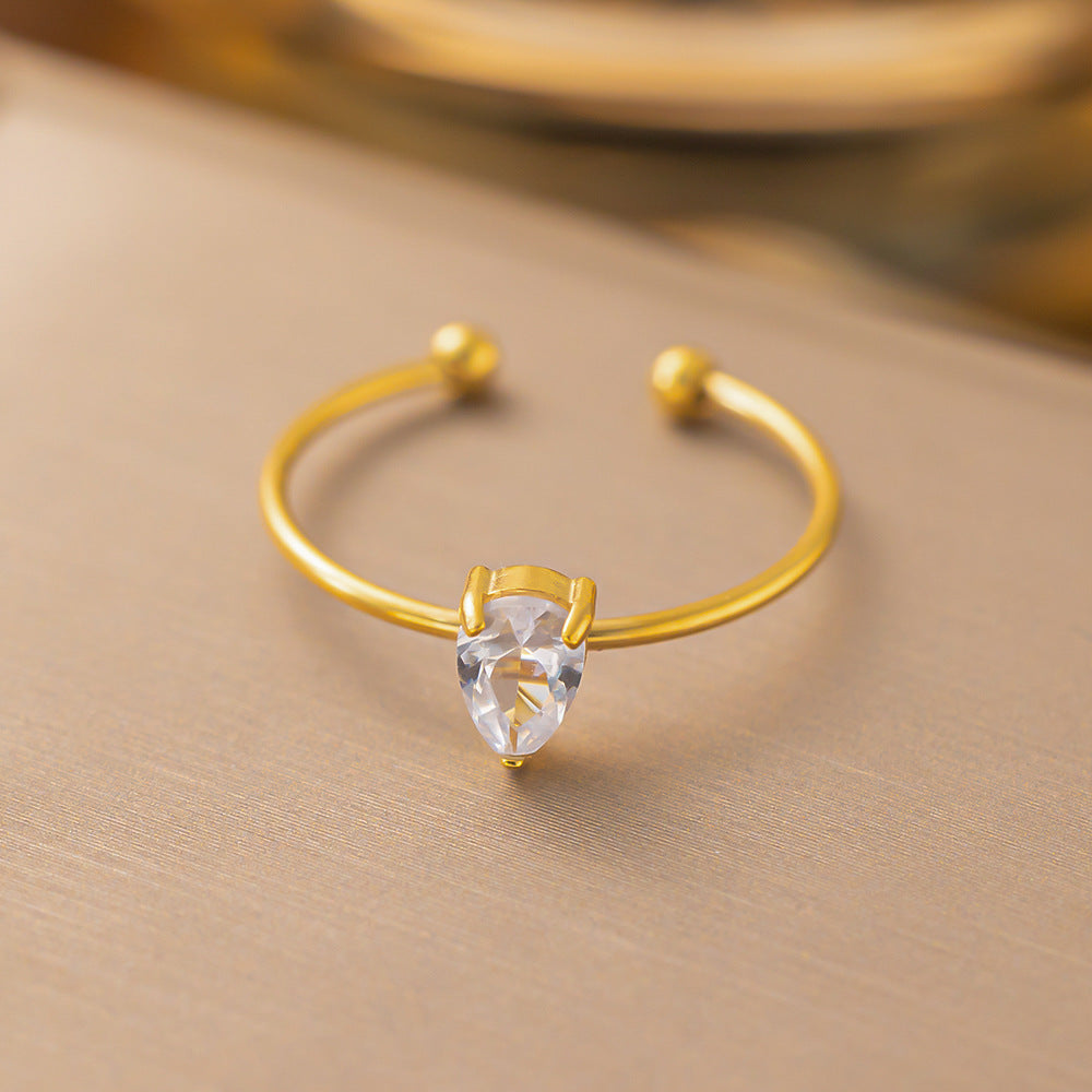 Cross-border 2024 New Stainless Steel Ring Europe And The United States All-match Titanium Steel Light Luxury Living Finger