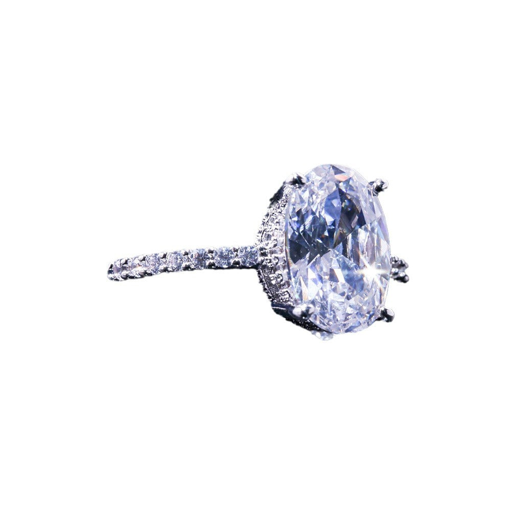 New Fashion Personalized European And American Zircon Platinum Ring Japanese And Korean Fashion Engagement Ring