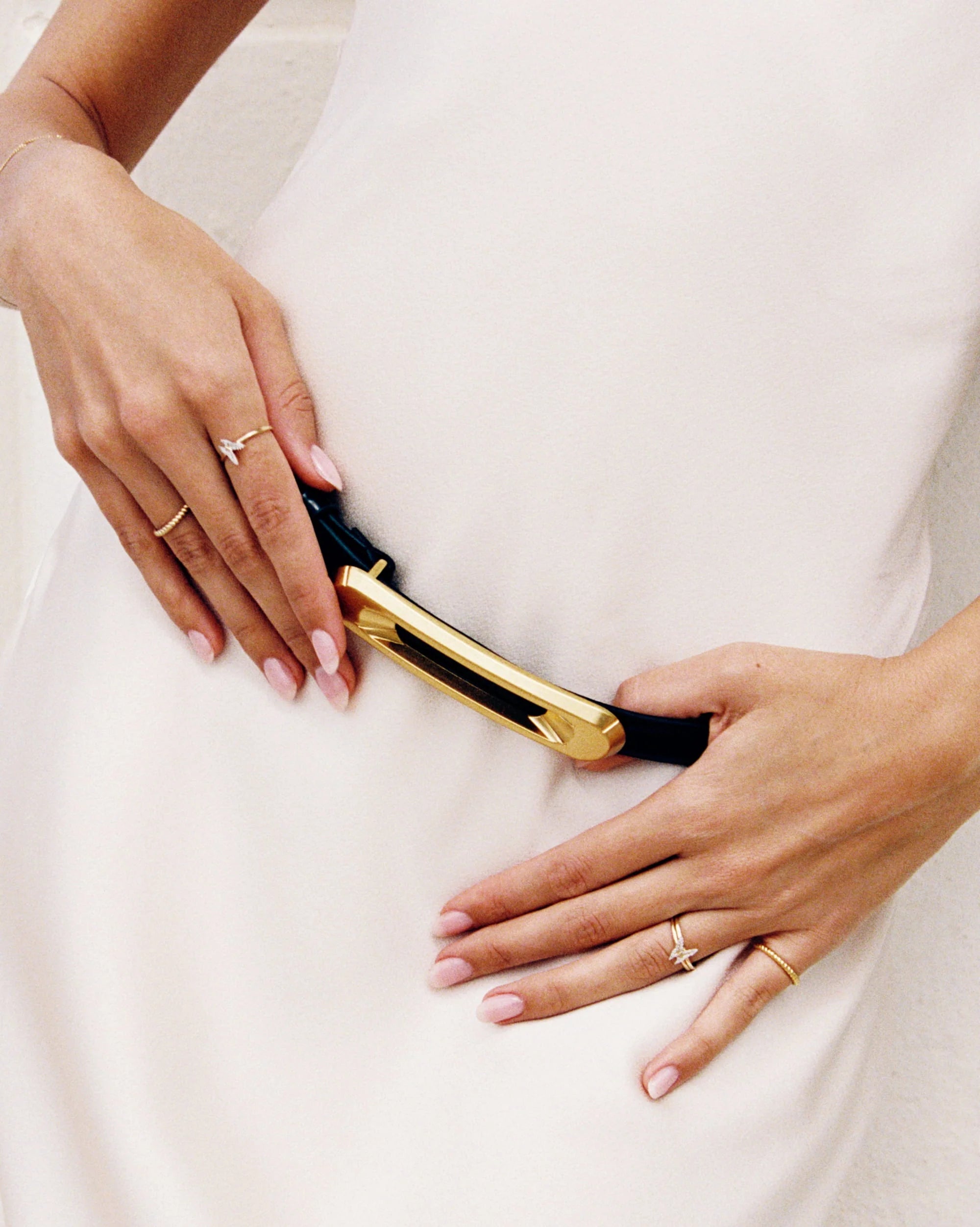 Papillon Butterfly Ring in 18K Gold Vermeil with White Topaz Gemstones by Handiora