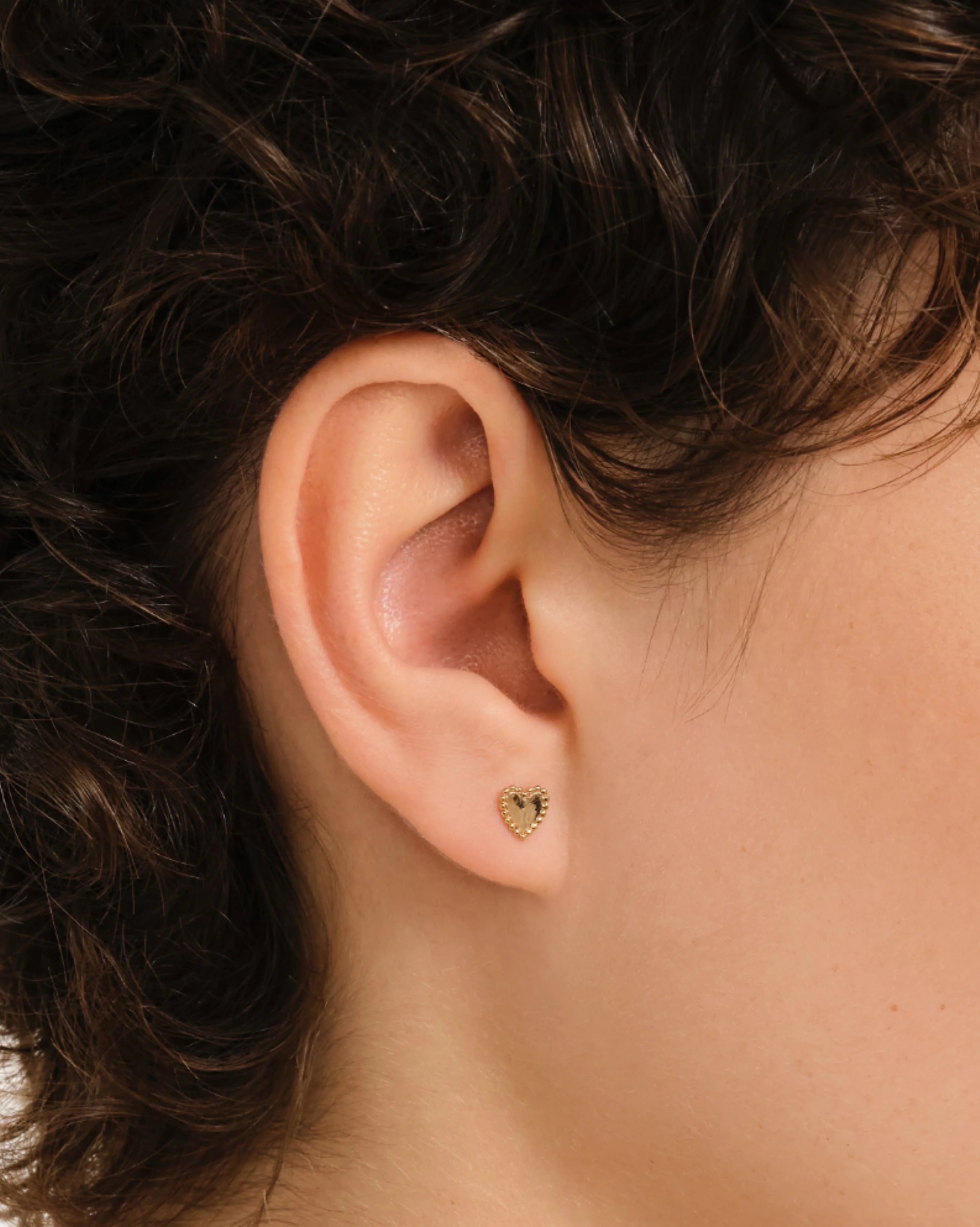 Roma Small Heart Stud Earrings in 18K Gold Vermeil by Handiora
